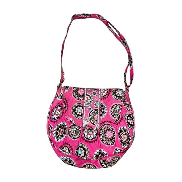 Vera Bradley Retired Pink Floral Saddle Up Bag - Picture 1 of 3